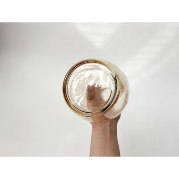 Etched Pale Yellow Glass Floral & Fruit Vintage Art Nouveau Oblique Glass Carafe - Picture 14 of 16